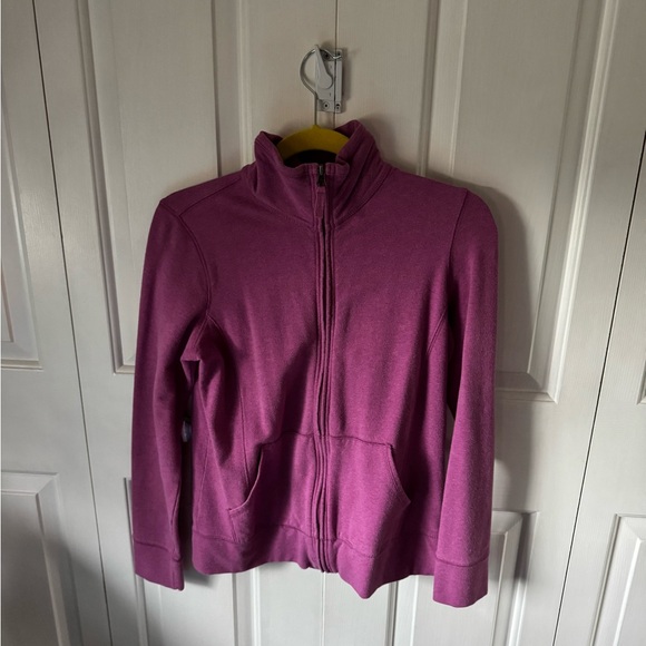 L.L. Bean Plum Fleece Jacket Soft and Stretchy - Picture 7 of 8